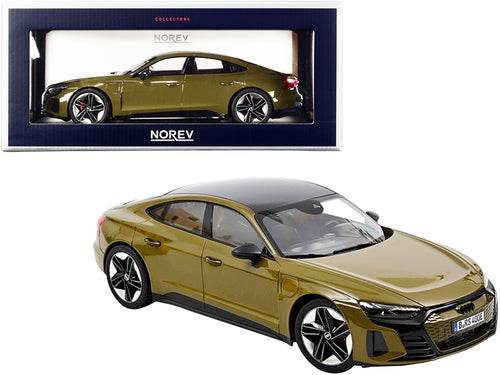 2021 Audi RS E-Tron GT Olive Green Metallic with Carbon Top 1/18 Diecast Model Car by Norev Norev