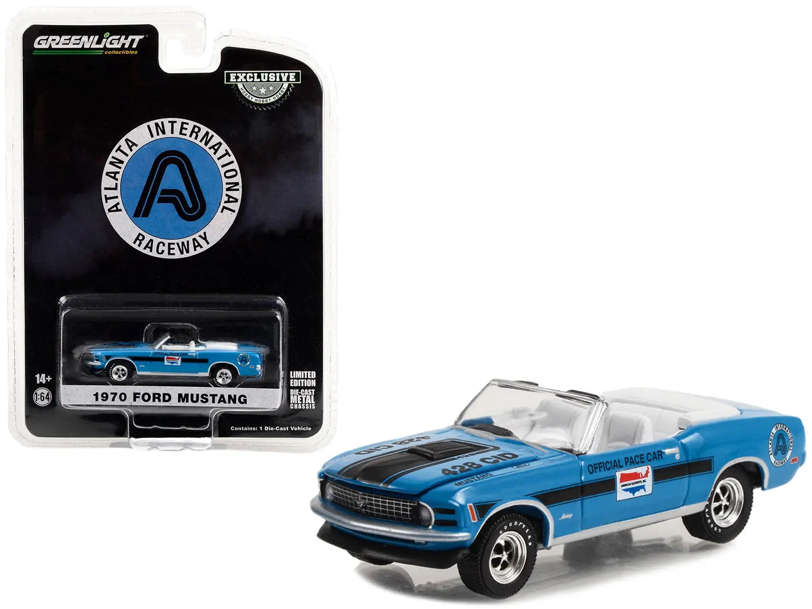 1970 Ford Mustang Mach 1 428 Cobra Jet Convertible "Atlanta International Raceway Official Pace Car" "Hobby Exclusive" Series 1/64 Diecast Model Car by Greenlight Greenlight